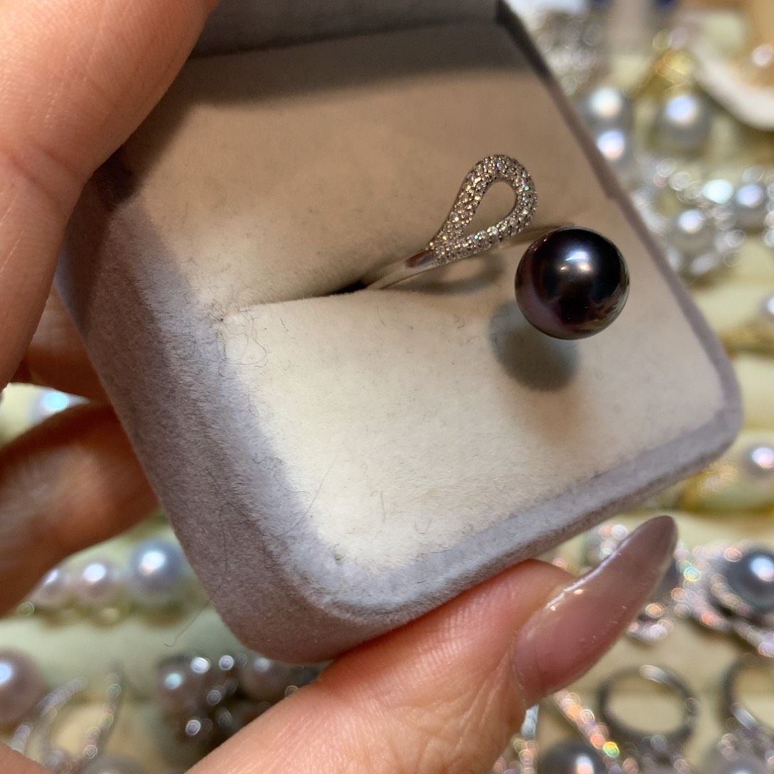 海水珍珠戒指银S925镶嵌