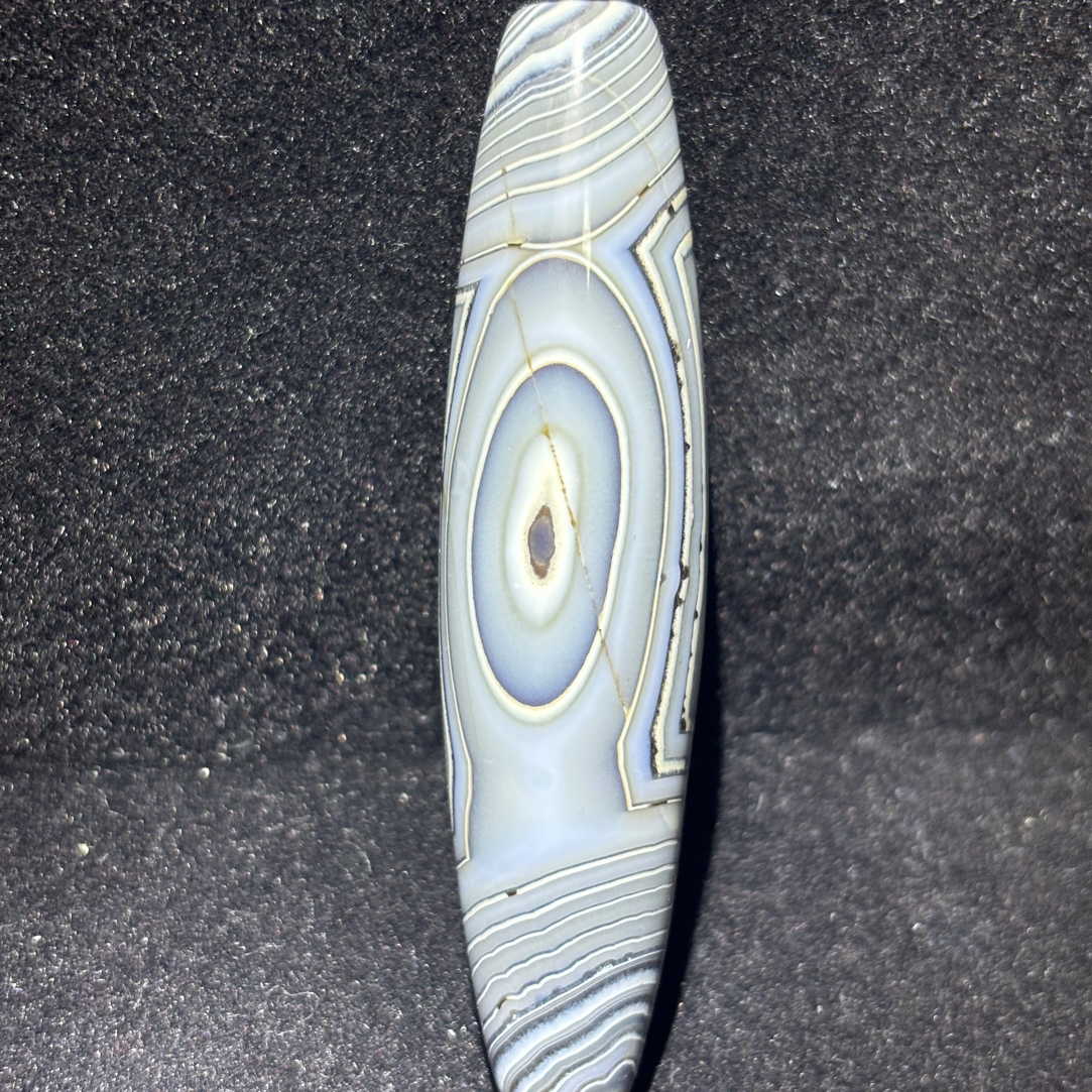 蓝白天圆地方玛瑙珠《微瑕福利不退换看好下单》