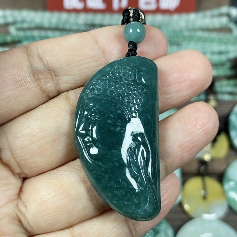 【闪购商品】翡翠颈饰未镶嵌玉吊坠翡翠玉佛头牌