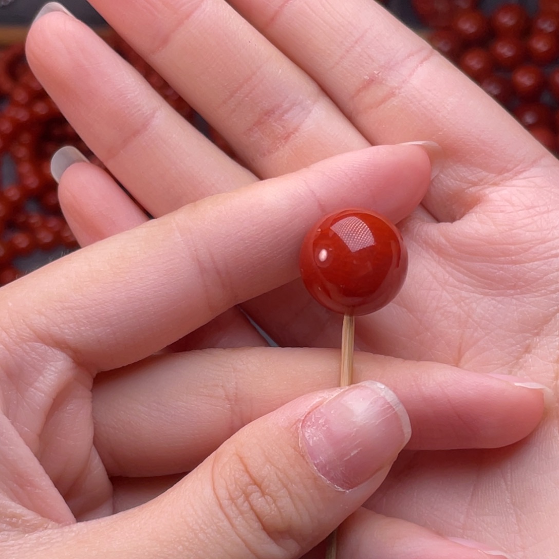 前***路南红玛瑙未镶嵌配饰卡16mm