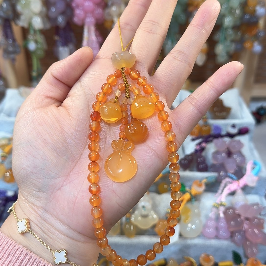 玛瑙/玉髓手机挂件未镶嵌重**始