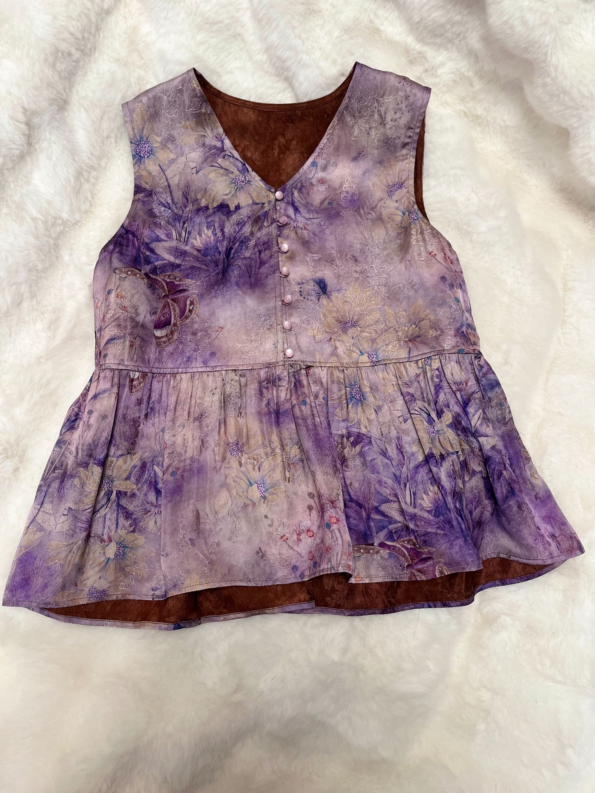 暮歌《非遗美学》2360新中式复古印花减龄无袖上衣