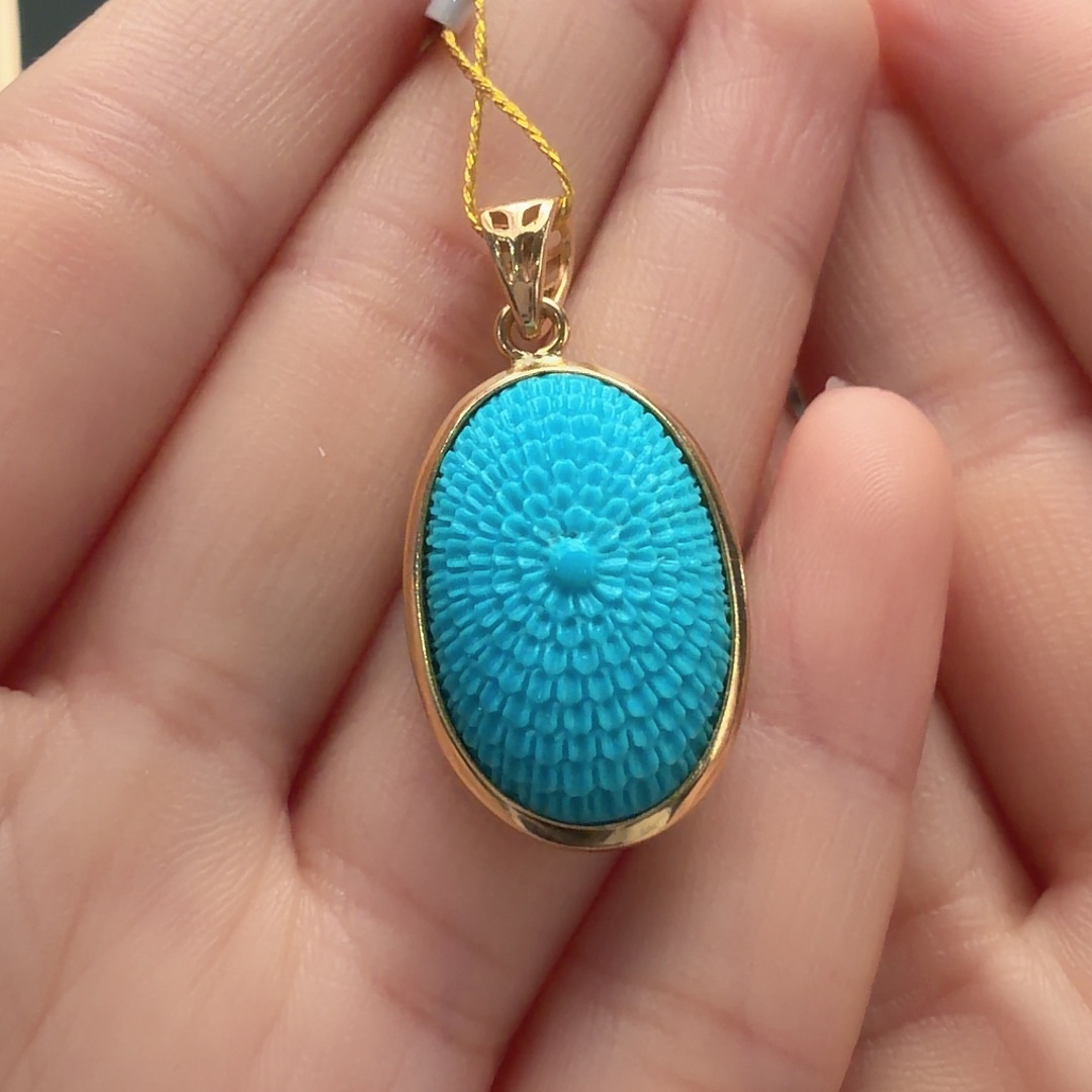 绿松石银S925镶嵌颈饰