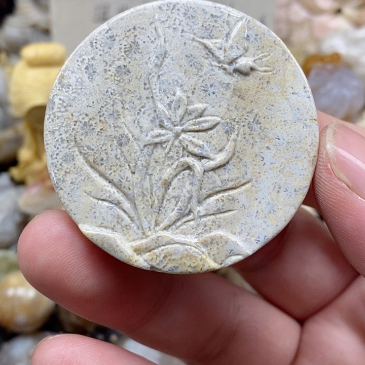 颈饰未镶嵌硅化珊瑚（珊瑚玉）