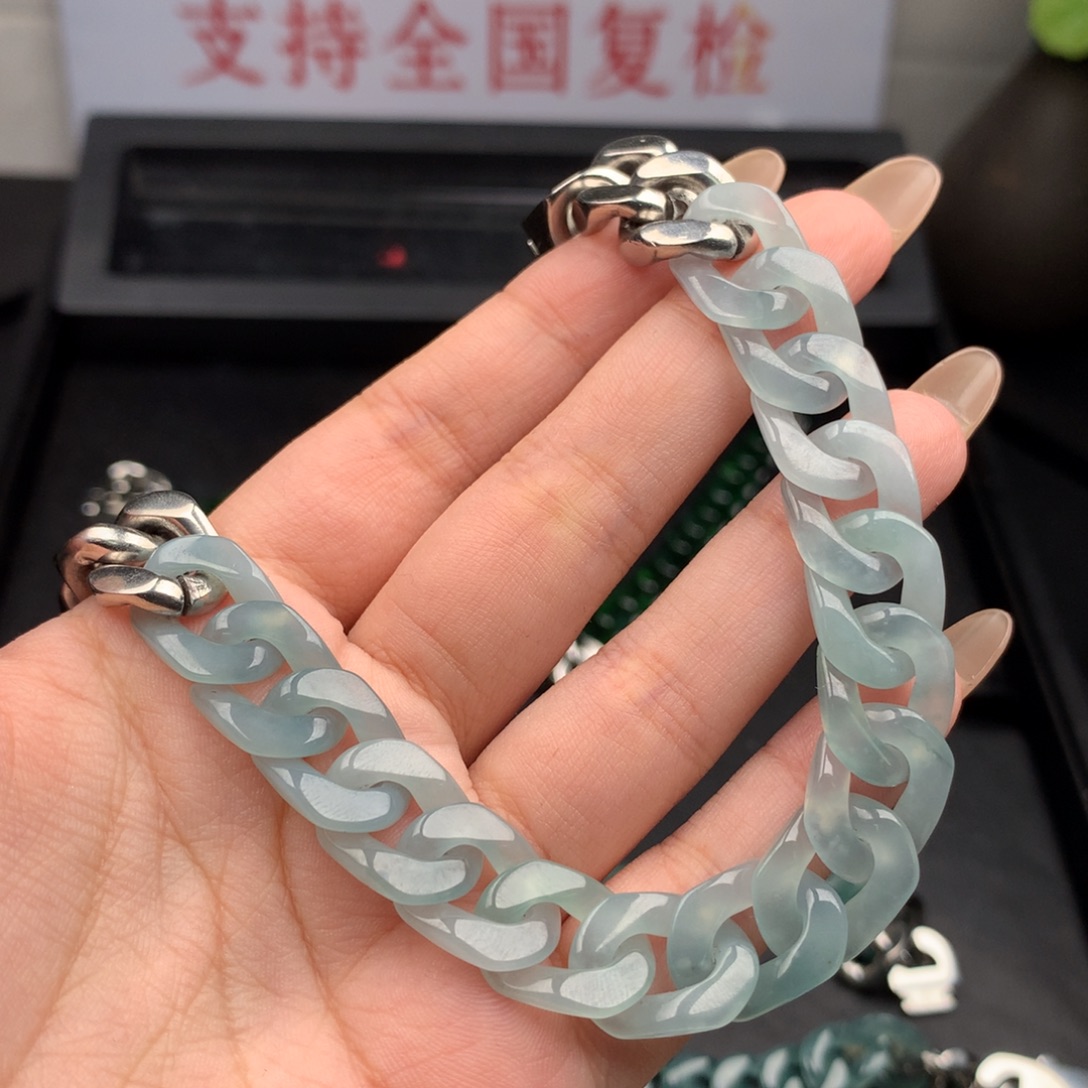 天***青翡翠未镶嵌手链00001