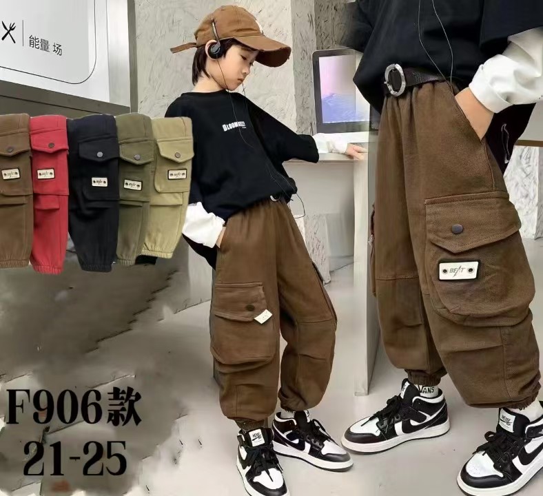 儿童工装裤男女童宽松时尚休闲长裤秋冬新款