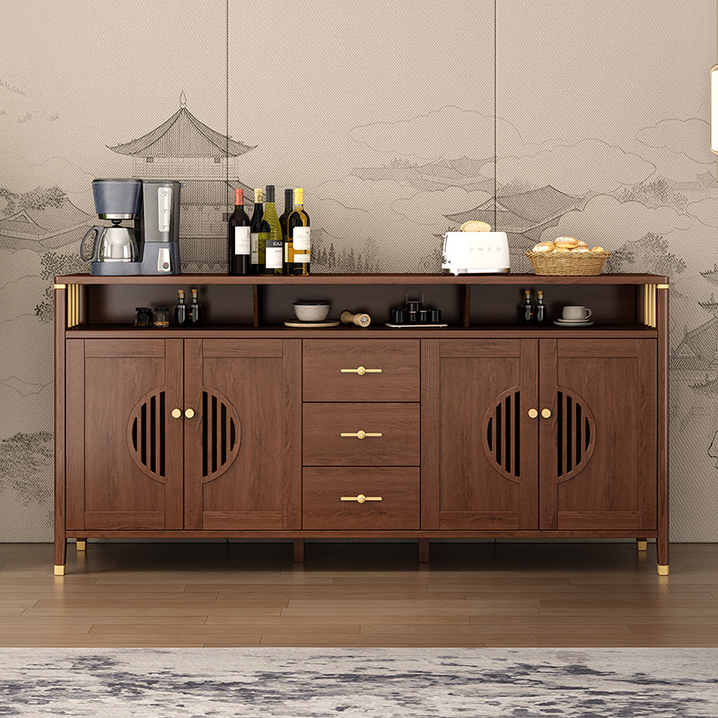 【祥云】纯实木新中式餐边柜客厅实木置物柜简约储物柜2025年新款