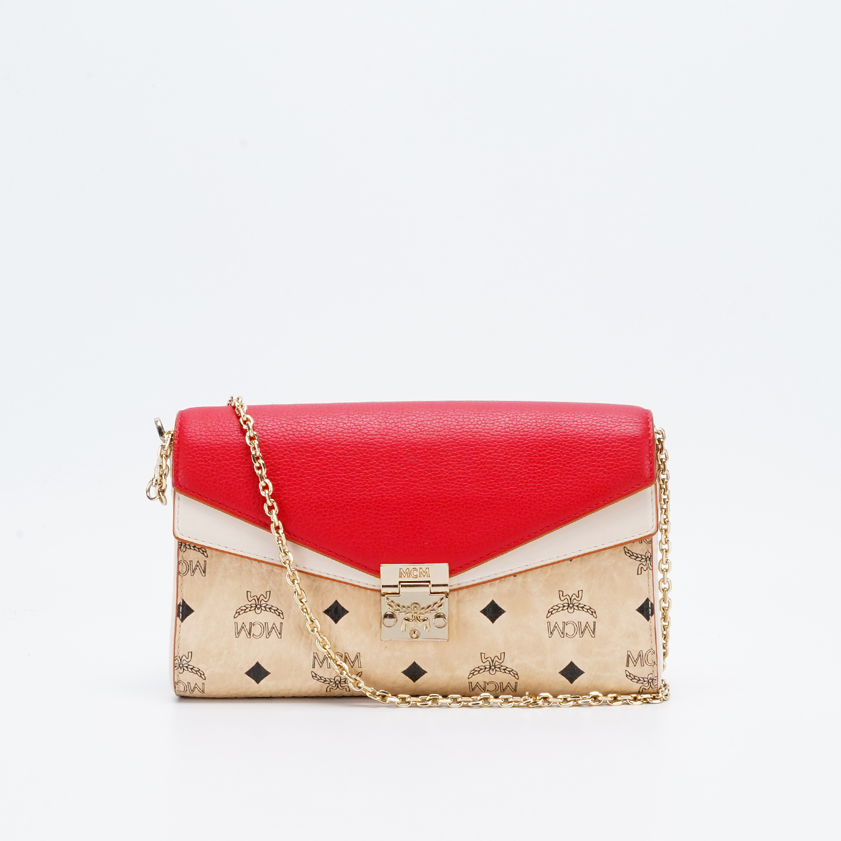 95新 MCM 【诗诗一口价】链条包中号新款双盖款