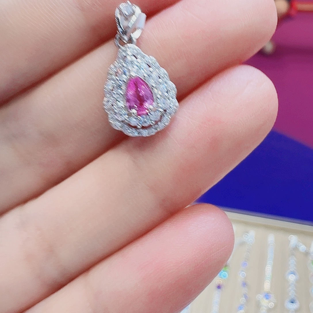 蓝宝石吊坠(不含链)银S925镶嵌