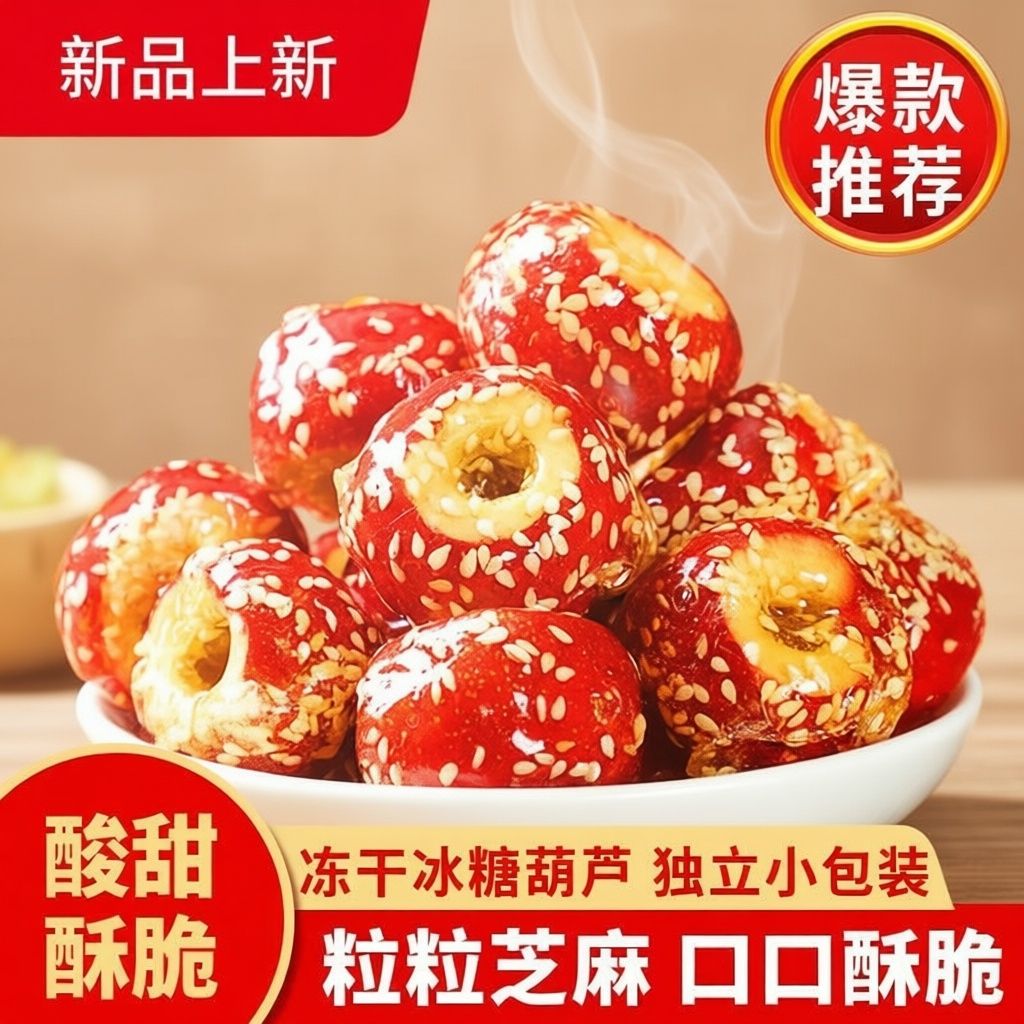 山西特产冻干山楂冰糖葫芦空心山楂酸甜酥脆休闲开胃零食独立包装