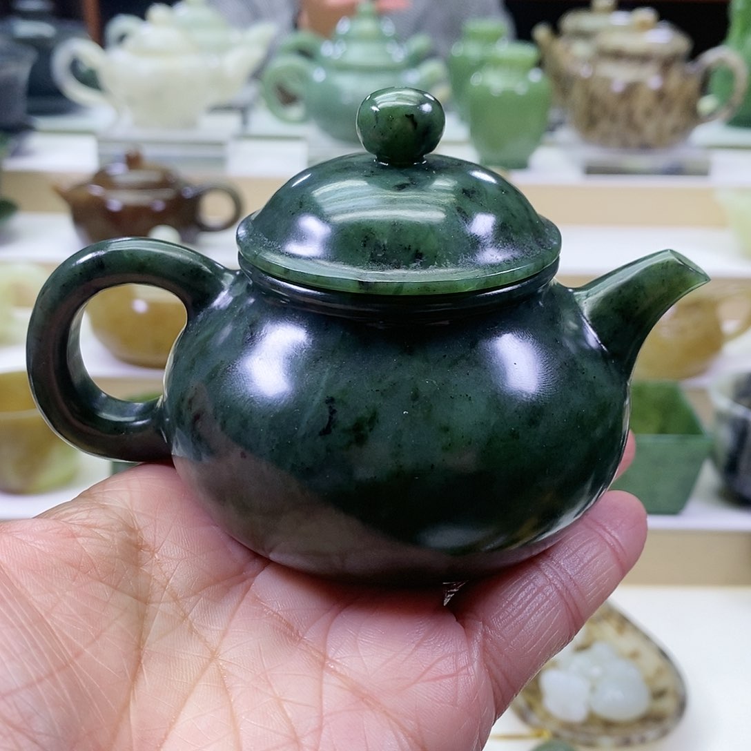 和田玉茶壶未镶嵌135ml