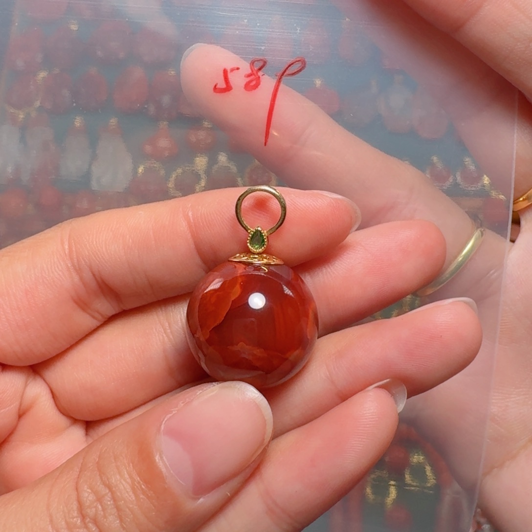 南红玛瑙南红18K金镶嵌