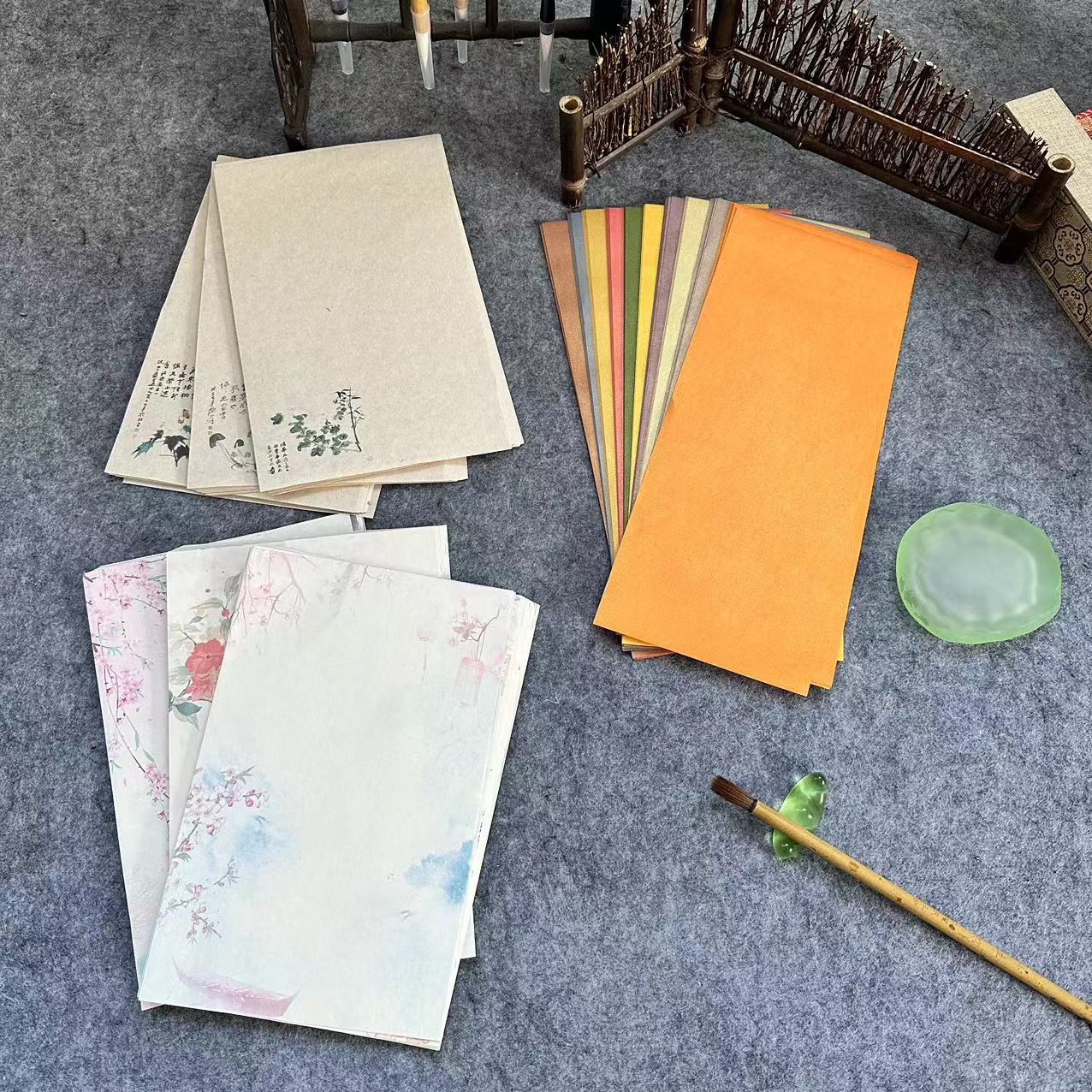 【书心工厂】蜡染纸福利【花鸟小品纸+褚皮名人谱+珠光笺共三包300张