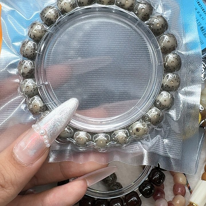 星月菩提手串429殿堂黑灰星月菩提10桶单圈