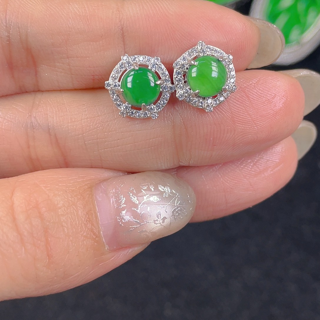 翡翠吊坠(不含链)银S925镶嵌