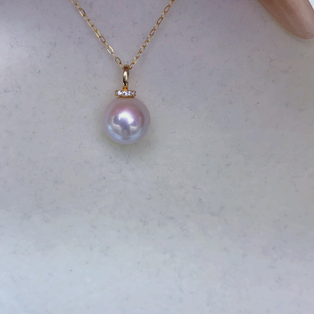 淡水珍珠银S925镶嵌吊坠(不含链)