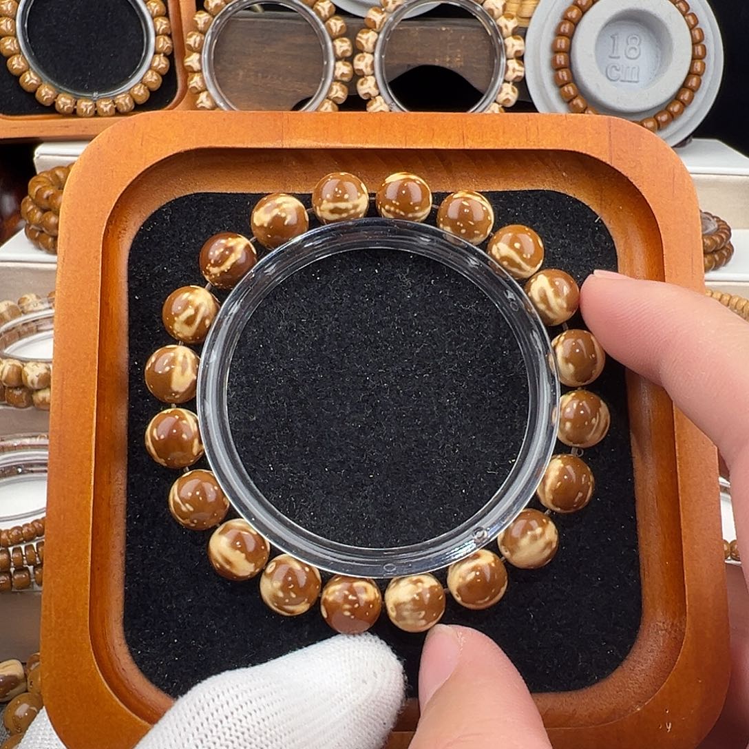 紫金鼠手串半实心火焰圆珠