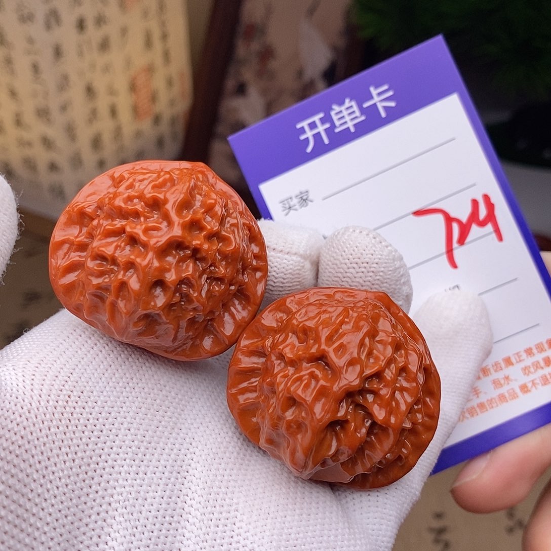 黙***听文玩核桃把件39.5瓷娃娃724