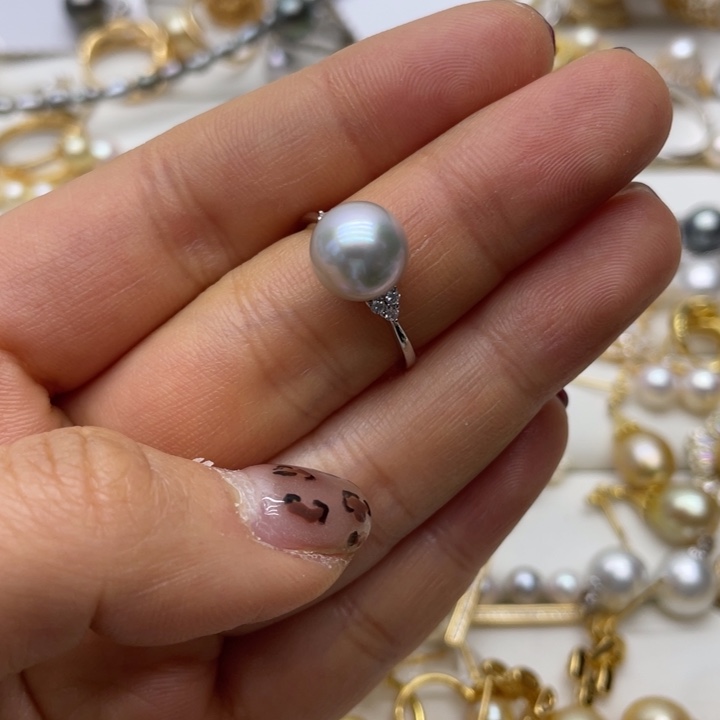 海水珍珠戒指银S925镶嵌