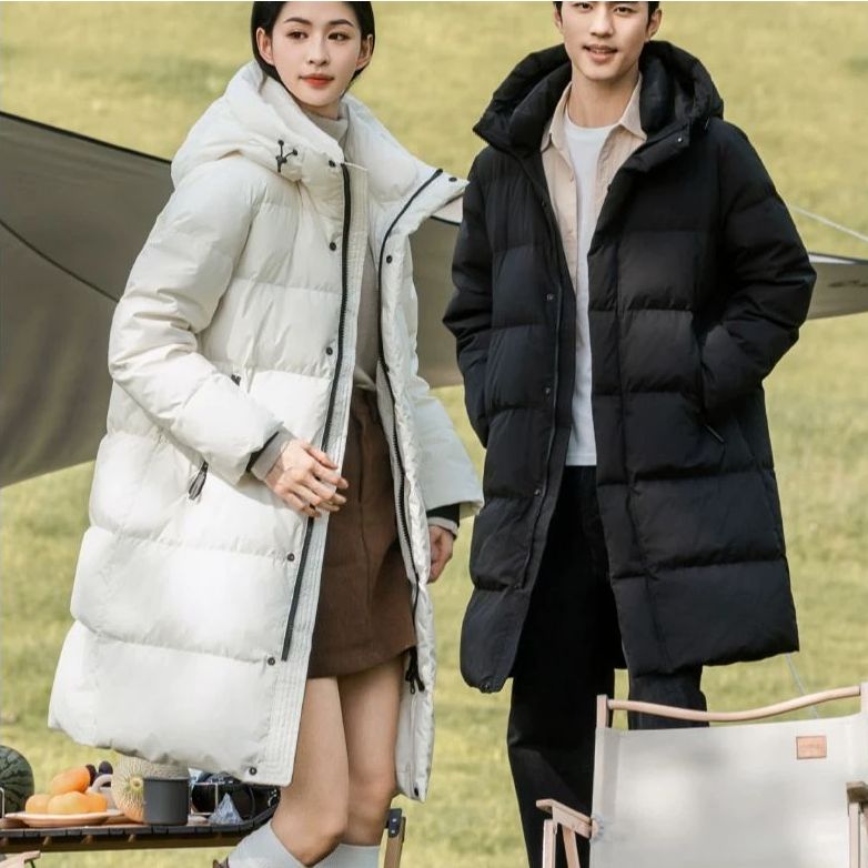 墨雪三防男女同款中长款羽绒服爆款时尚百搭白鸭绒保暖外套DB1051