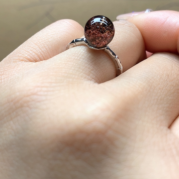 水晶水晶戒指银S925镶嵌