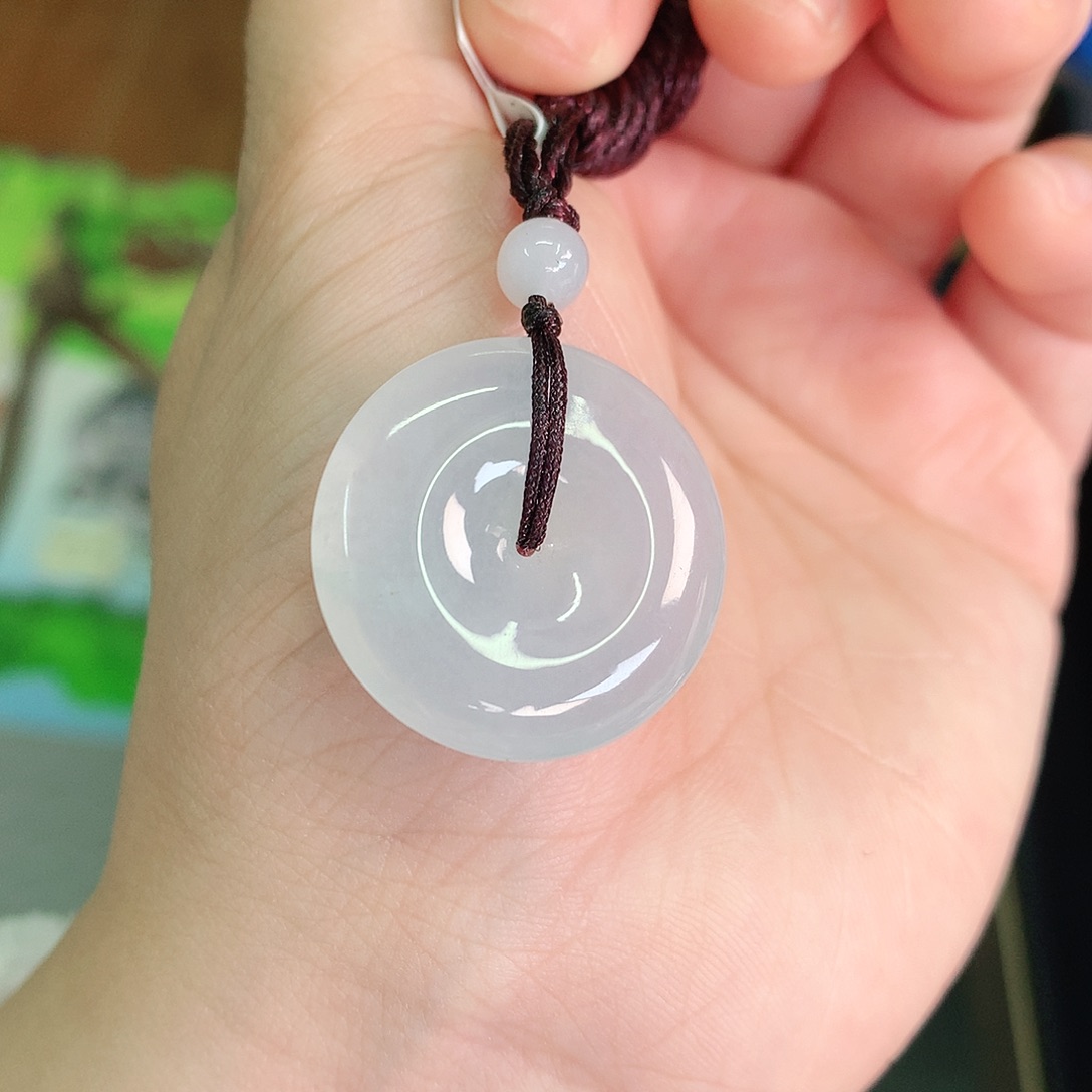 翡翠颈饰未镶嵌冰胶扣26*6