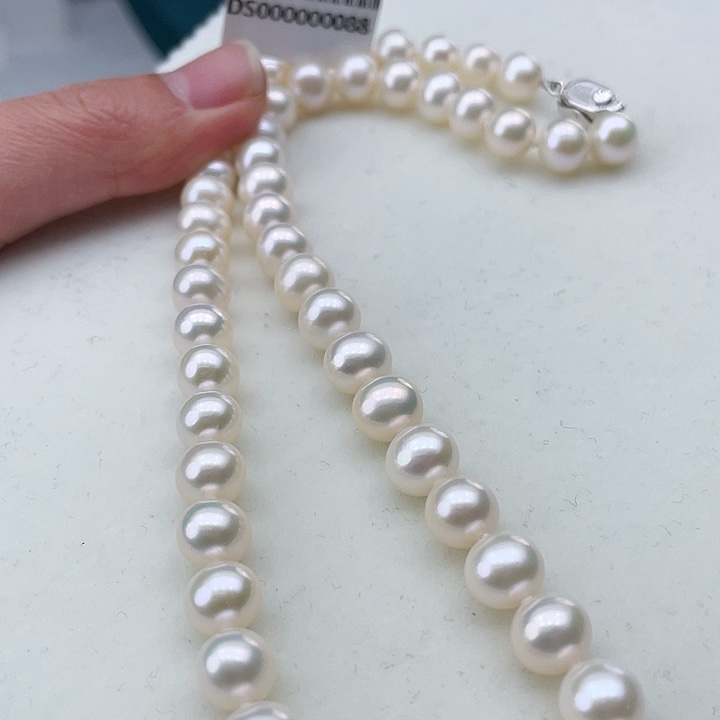 淡水珍珠颈饰银S925镶嵌卡8极光炫彩高品