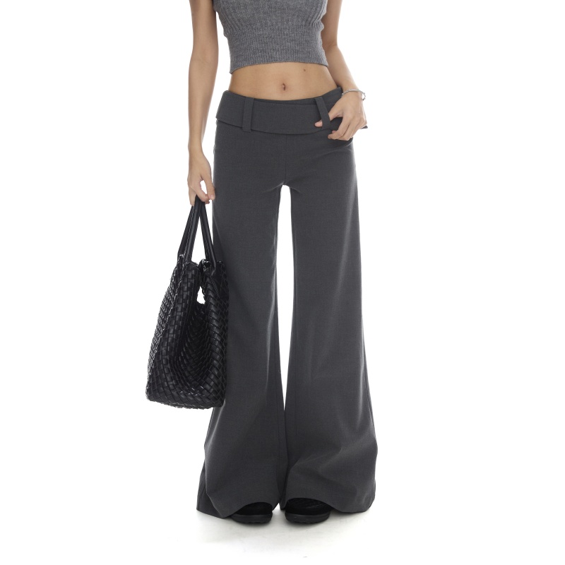 withmin凉皮 显瘦西装直筒微喇时尚宽松垂感休闲裤女2524145现货