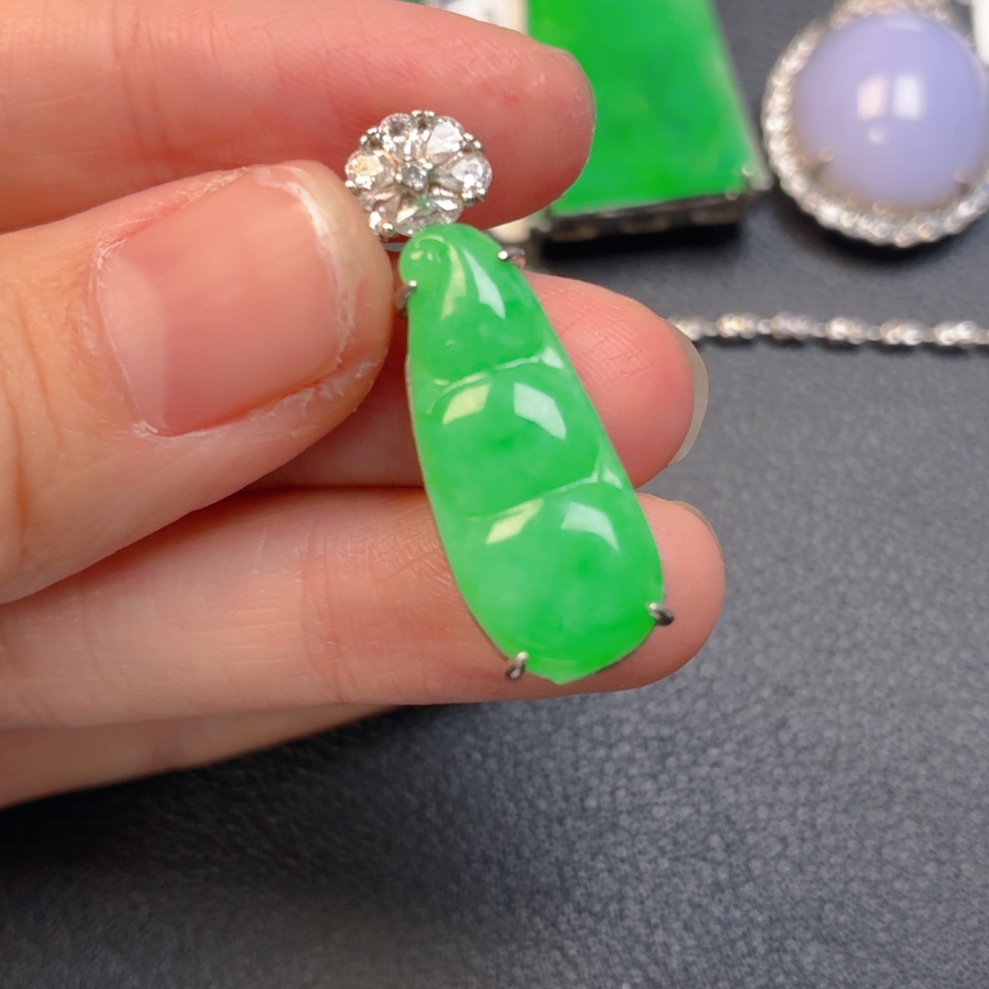翡翠银S925镶嵌吊坠(不含链)