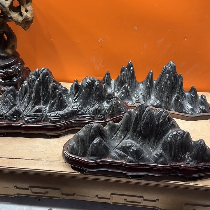 茶宠古*奇石茶宠鱼缸文房摆件 