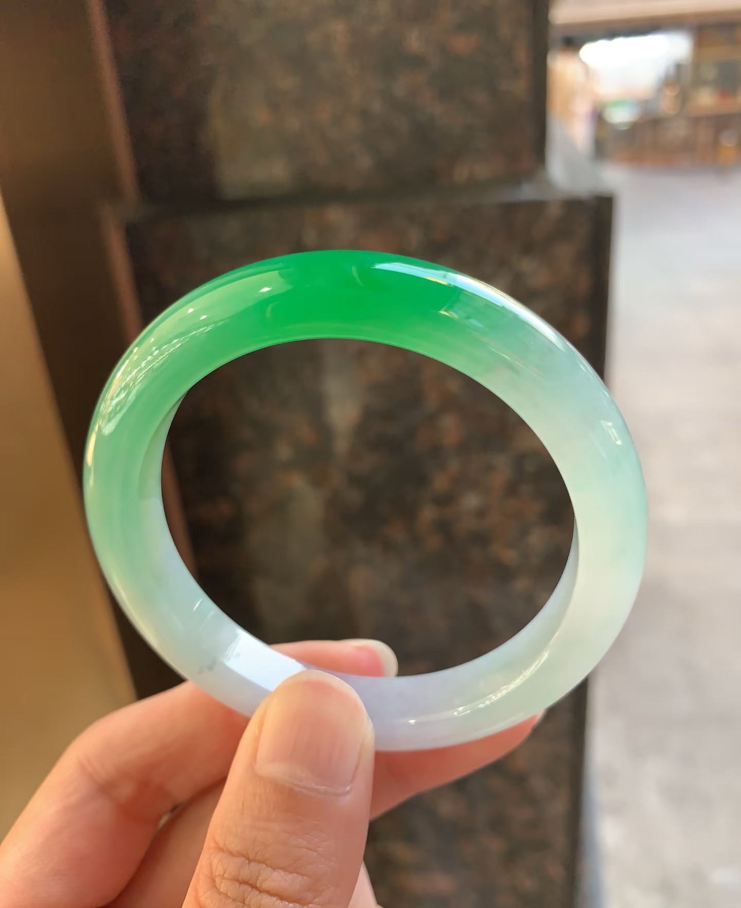 天然缅甸翡翠A货手镯测量（展示链接、勿拍）