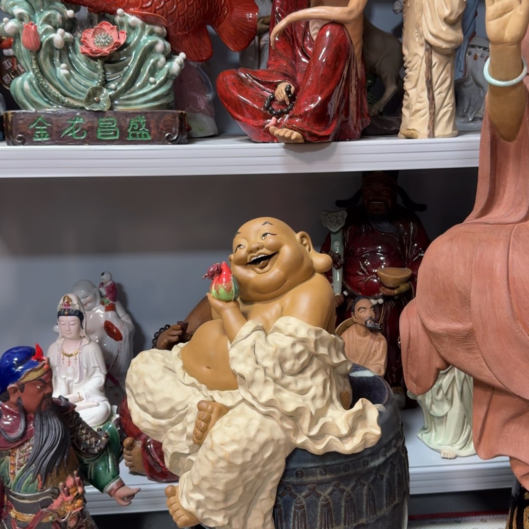 难***涂石湾窑陶瓷摆件佛
