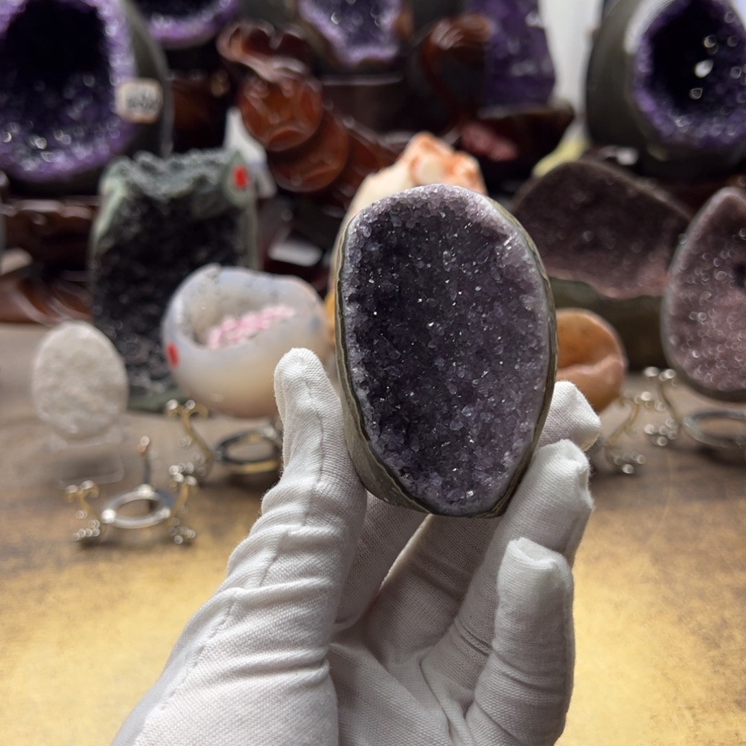 水晶珠宝半成品未镶嵌紫水晶镇75