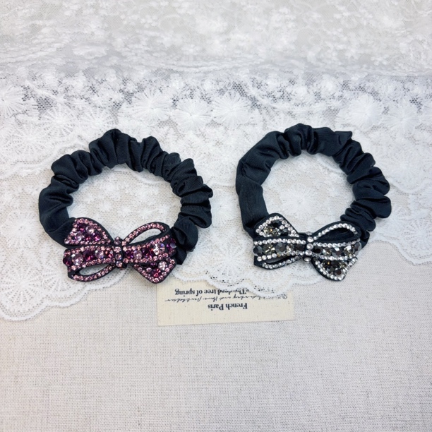 韩国饰品蝴蝶结闪闪气质百搭无痕发圈