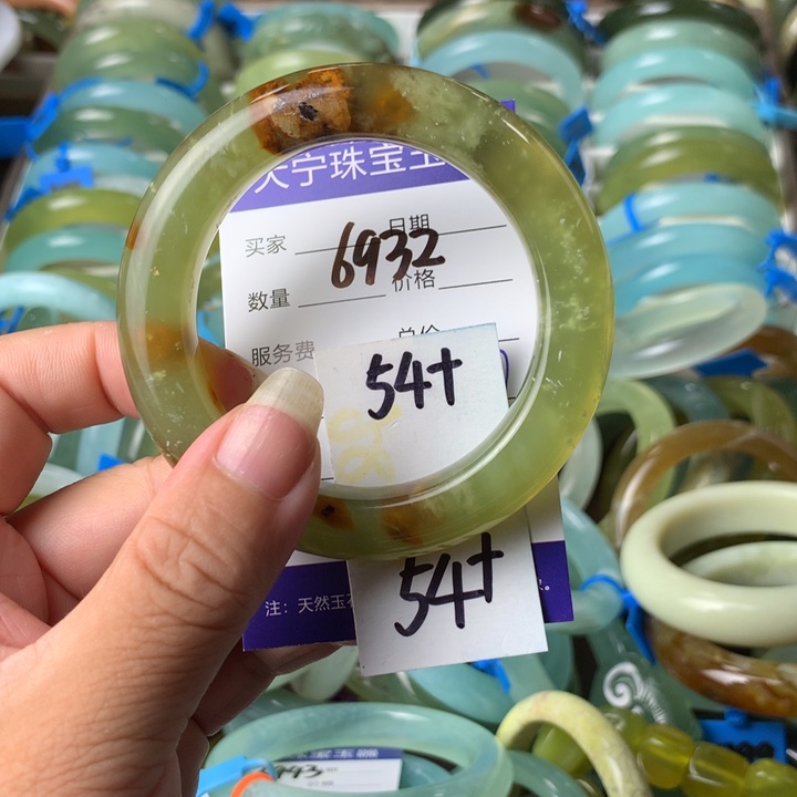 未镶嵌蛇纹石玉手镯6932