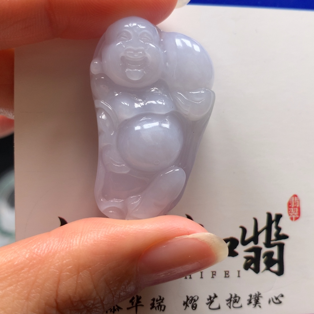 翡翠颈饰未镶嵌春彩佛公