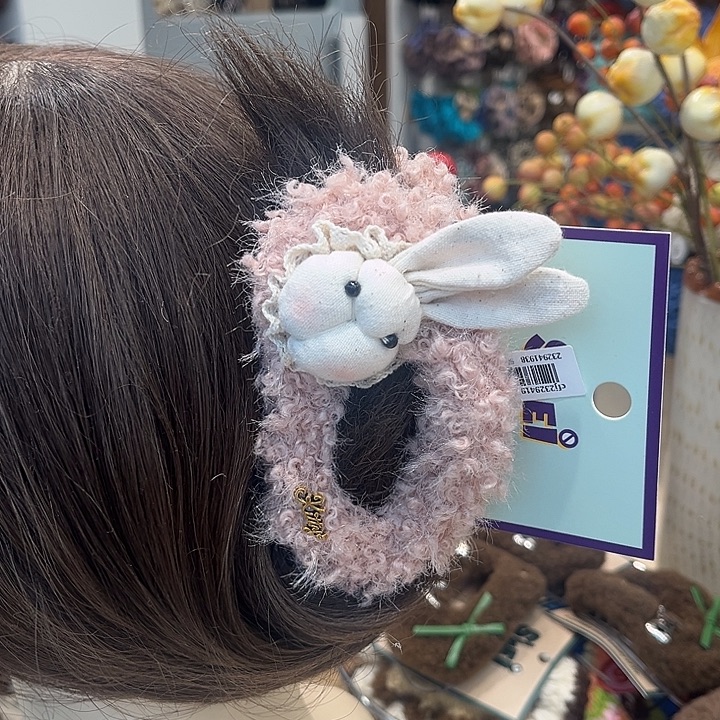 布艺铁合金粉色兔子抓夹