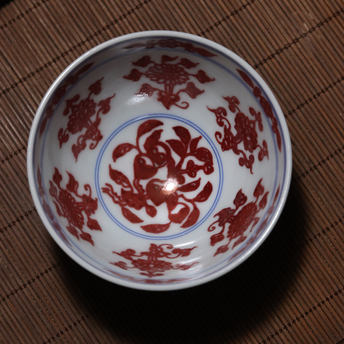 景德镇手工手绘青花釉里鸡心单杯（超七天售后不退换）