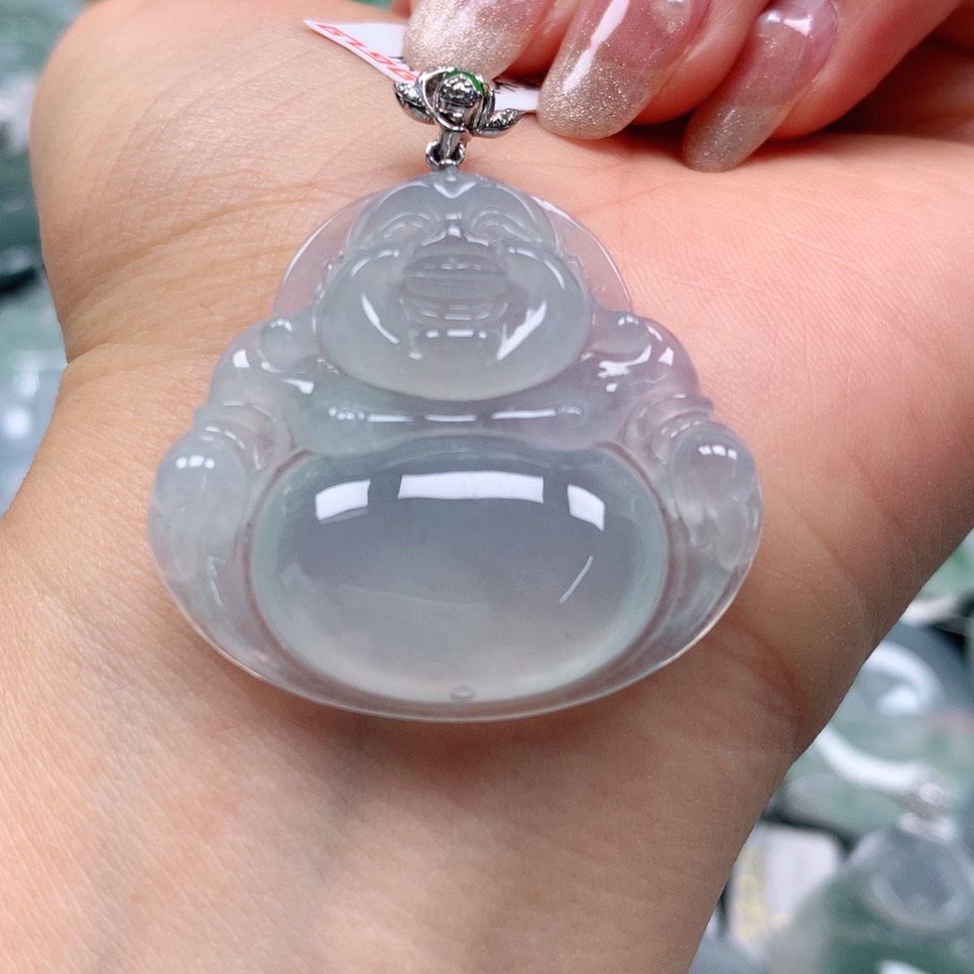 翡翠颈饰18K金镶嵌天然翡翠