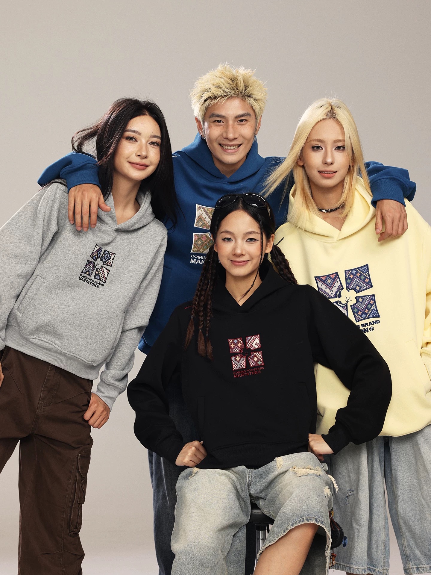 【XY~27卫衣无吊牌】美式潮流连帽套头卫衣情侣款高级感短款卫衣