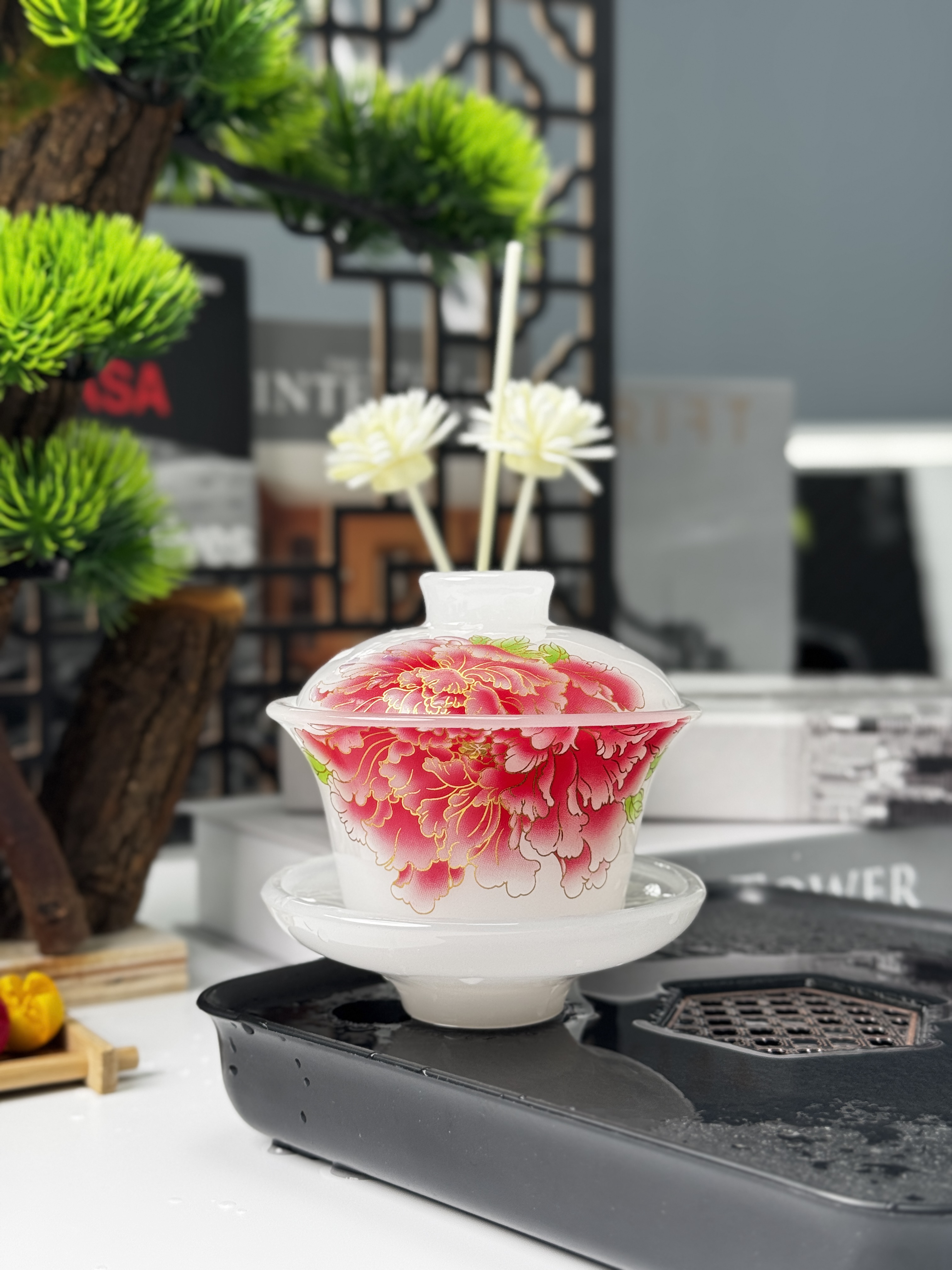 太阳花（紫牡丹）一盖碗