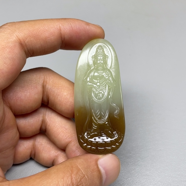 和田玉未镶嵌吊坠(不含链)春**然