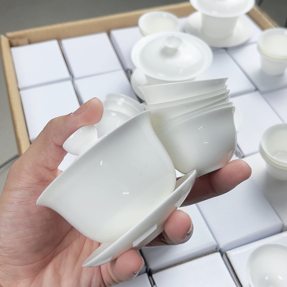 【闪购商品】100+6玉兰个杯骨瓷超薄胎套装