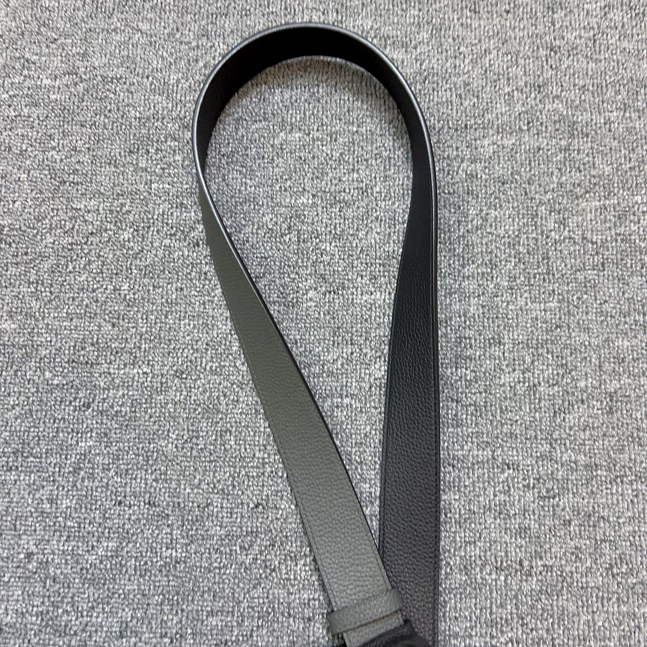 （含扣头）3.5宽 黑灰荔枝纹双面男士时尚百搭真皮皮带