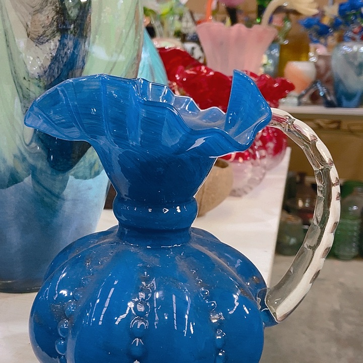 琉璃琉璃花瓶高18口4