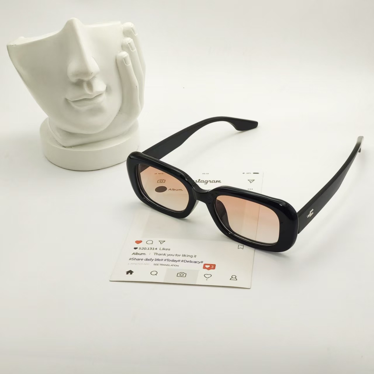 【5228】全黑墨镜套镜新款太阳镜防晒防紫外线显脸小高级感