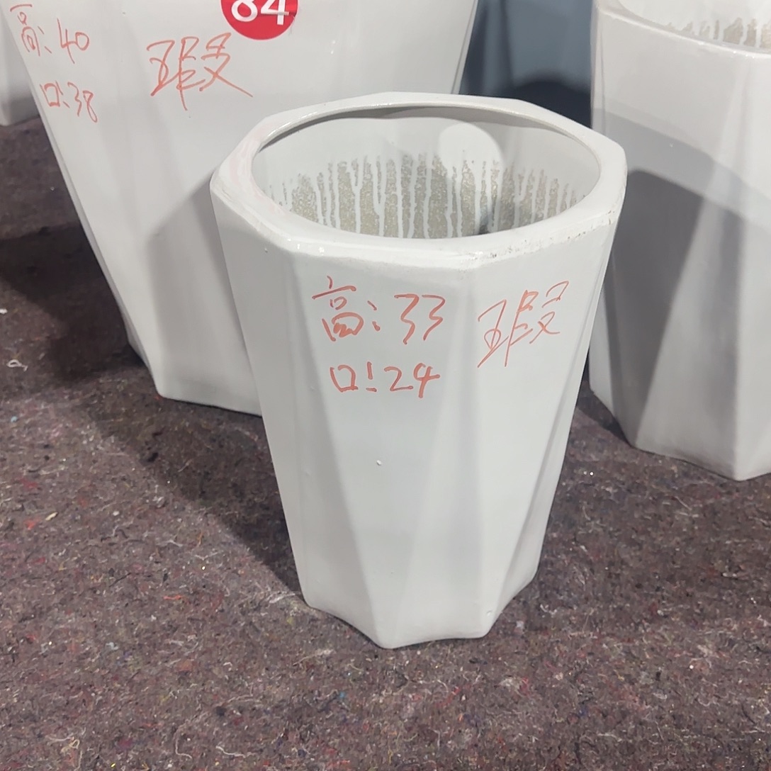 白色八方一套三个盆