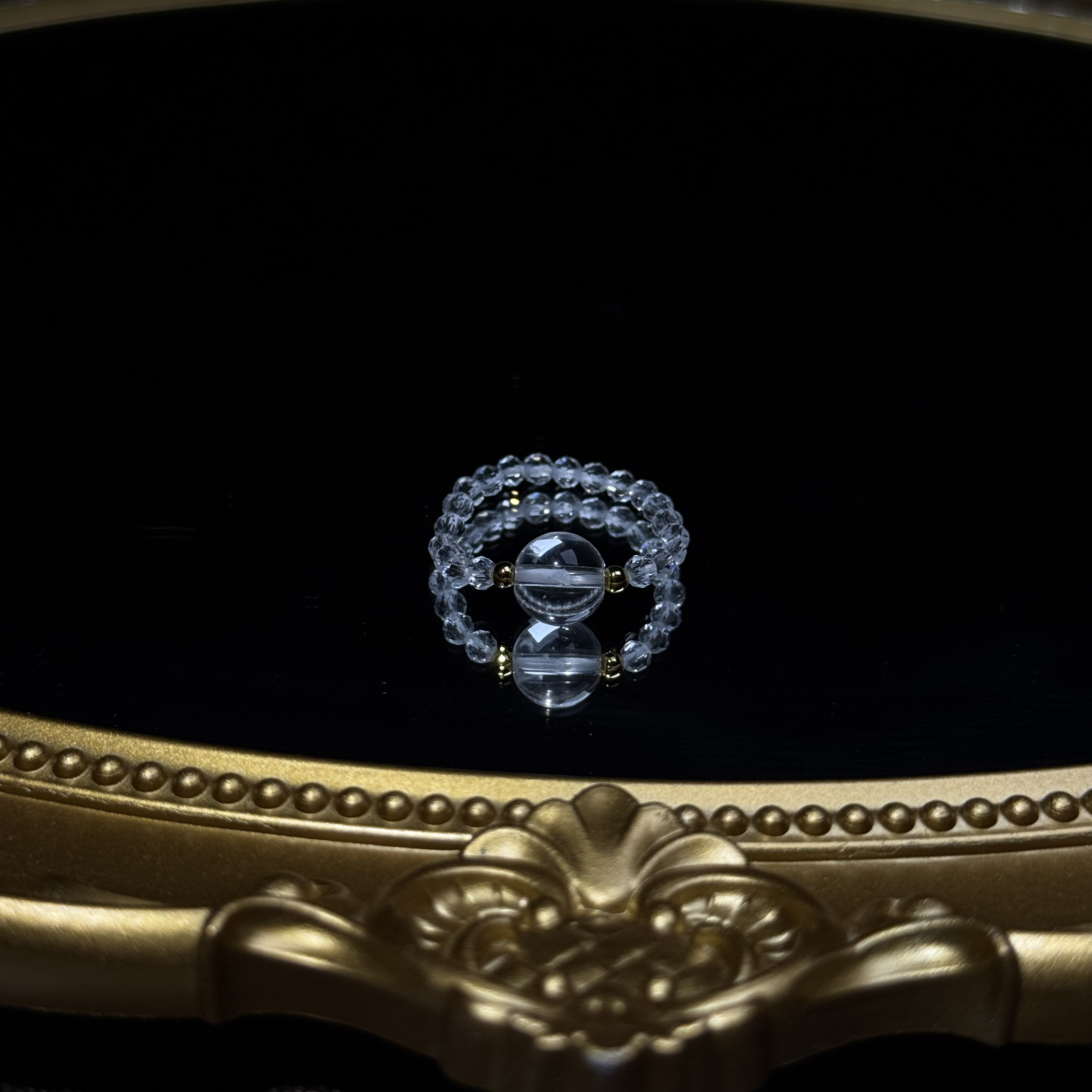 山石*天然白水晶戒指