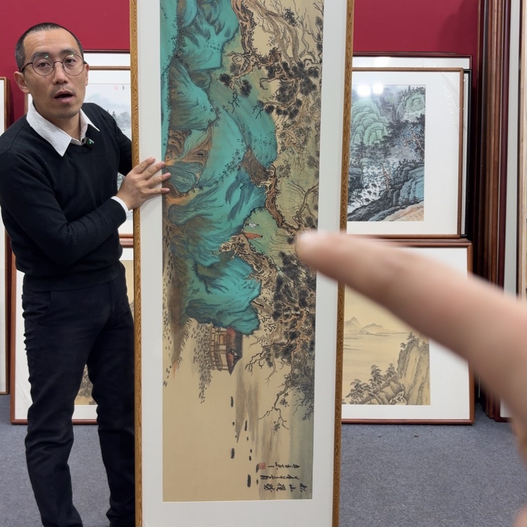 国画带框绘画210/60尺寸