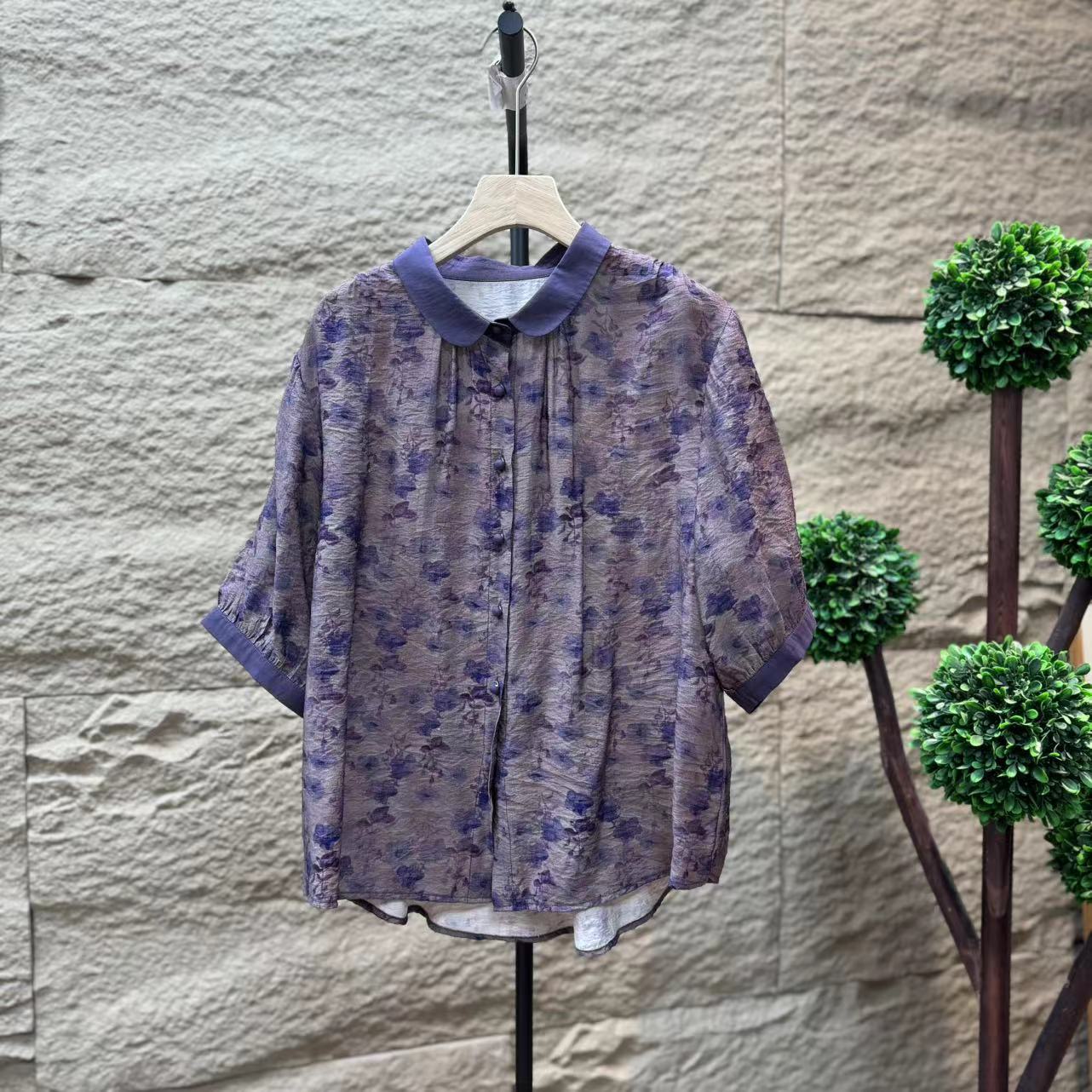 11549新款夏季优雅减龄文艺显瘦小衫